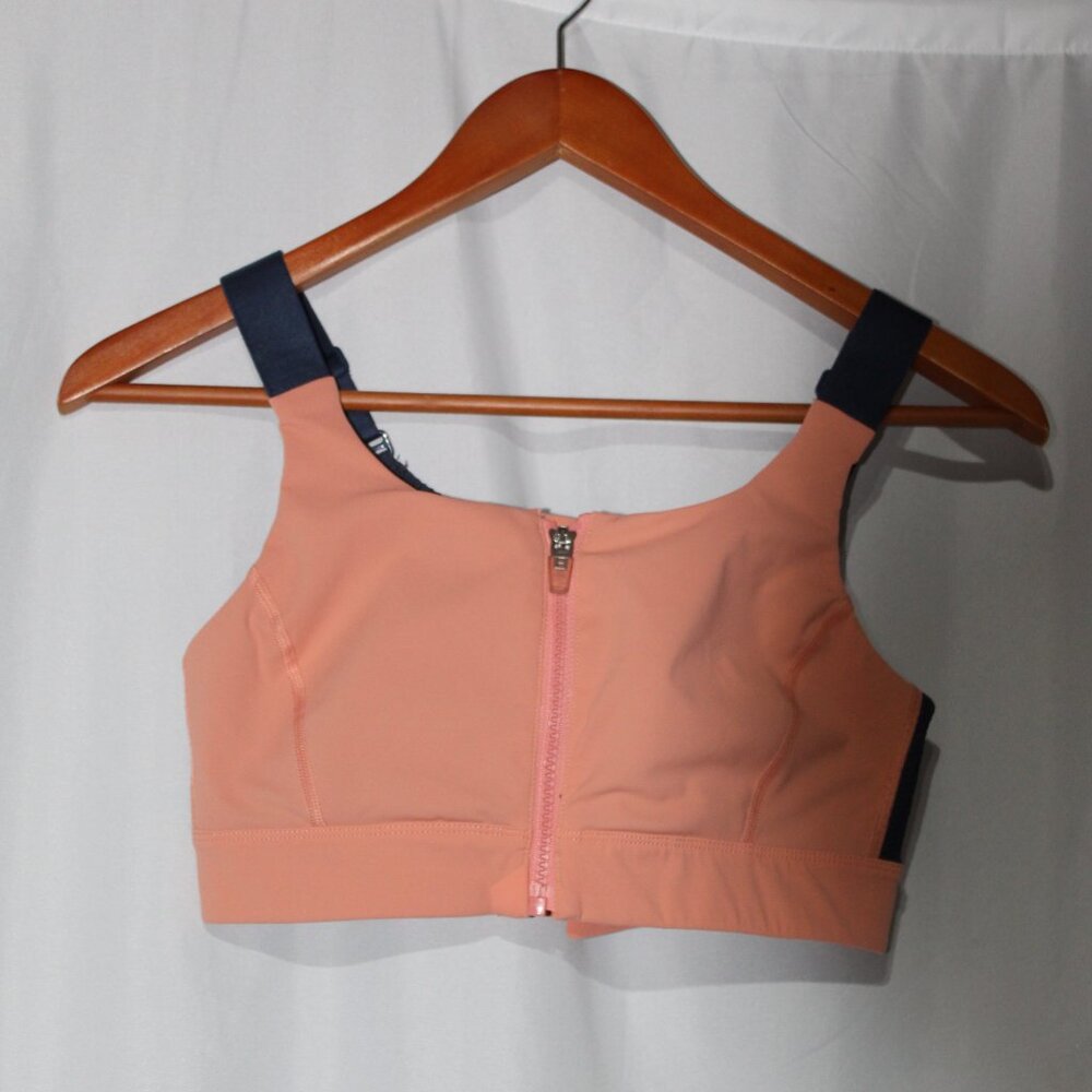 Outdoor Voices Pink and Navy Powerhouse Sports Bra